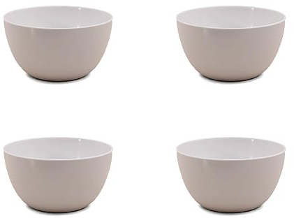 Dekorah 4 Tazze senza manico in melamina, 400 ml a servizio, 680 ml al bordo. Made in Italy