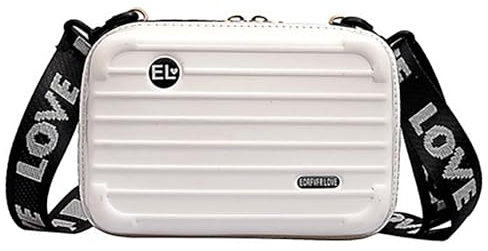 Qurlon Mini-Reisekoffer, Crossbody-Tasche, INS-Stil, Box-Tasche, einzelne Umhängetasche, Damen-Geschenktasche, Weiss/opulenter Garten