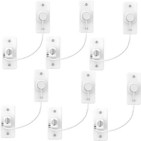 eSynic 6 Pack Window Locks for Upvc Window Durable Window Locks Child Safety No Drilling Strong Self Adhesive Window Safety Restrictor 2 Way Installation Window Security Locks With Screws for HOME etc