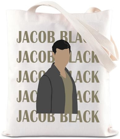 Twilight Movie Merchandise Inspired Tote Bag Jacob Black Fans Canvas Bag Werewolf Lovers Gift Fork Washington Gift Vampire Gift (Jacob Tote)