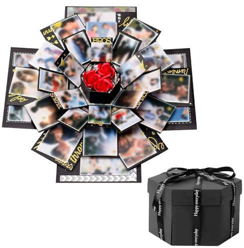 Explosionsgeschenkbox, Explosionsbox, Überraschungsgeschenkbox, Fotobox, Geschenk, Geburtstagsgeschenkbox, Explodierende Geschenkbox für Hochzeits-, Geburtstags-, Valentinstags- und Jubiläumsgeschenke