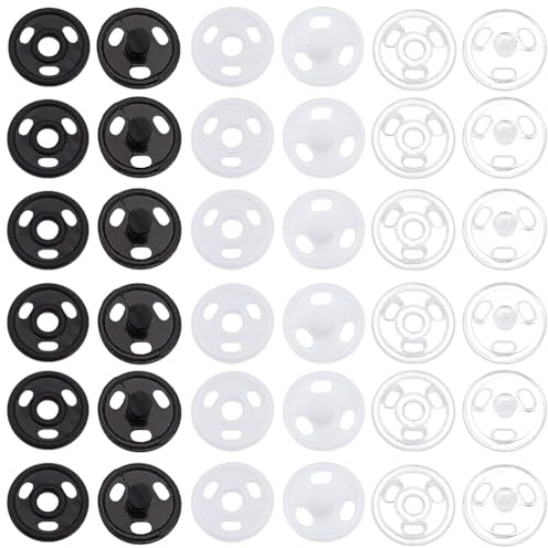 FREEBLOSS 60 Set 4mm Kleine Druckknöpfe Mit Druckknopfzange Mini Puppenknöpfe Druckknöpfe Zum Nähen Transparente Druckknöpfe Aus Kunststoff Zum Nähen Druckknöpfe Für Kleidung Und Druckknopfzange Set