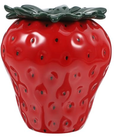 MINAOLULUS Vase Céramique Forme de Fraise pour Fleurs Pot Décoratif Moderne pour Arrangements Floraux Centre de Table Accessoire de Décoration pour Maison