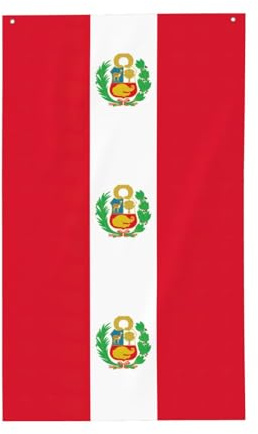 Bandera de Perú para exteriores, decorativa, para todas las estaciones, patrón de una sola cara, patio, porche
