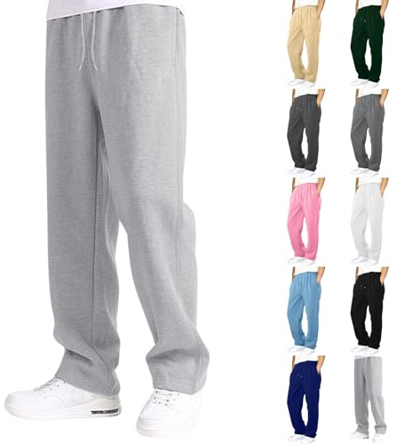 Generico Baggy Pantaloni da jogging da uomo larghi da jogging a gamba larga elastico in vita pantaloni lunghi sportivi da uomo invernali caldi con tasche