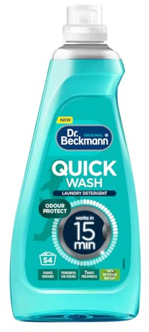 Dr. Beckmann Quick Wash – Odour Protect |Deep clean laundry | Works in 15 mins |Powerful on stains |Plus Colour run protection |7 days freshness |1620 ml (54 Washes) |100% recycled bottle*