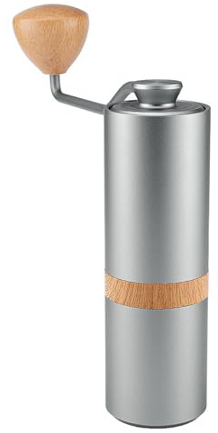 KHZKHC Macinacaffè Portatile a Manovella, Macinacaffè Manuale, Corpo Interamente in Metallo, Macinazione in Acciaio Inox, Granulometria Regolabile, capacità 30 G, per Viaggi E attività All'aperto