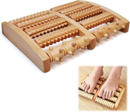 Roller Fußmassagegerät, Fußmassageroller Holz, Fußroller Holzroller Fußmassage Fersensporn Massagegerät für Füße-Durchblutungsförderndes Fußmassagegerät, für Vorbeugung & Linderung von Schmerzen