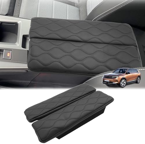 GAFAT Compatibile con 2025 Opel Grandland GS EV Elettrico Hybrid 2025 2026 Copribraccioli, Grandland 2025 Protezione Bracciolo, Copertura Cuscino in Pelle PU, 3 CM Aumenta Ispessito, Allevia Fatica