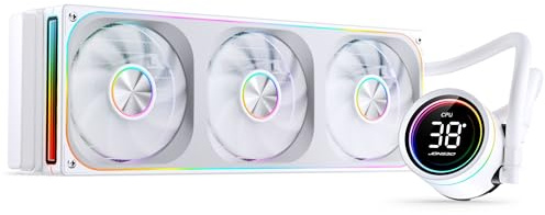 Jonsbo TH-360 AiO vattenkylning – vit | 360 mm CPU-vattenkylare med ARGB, LED-temperaturdisplay och enramsfläkt