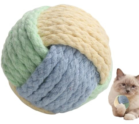Balles de pour Chat Avec Grelot, Balles Élastiques Interactives À Mâcher | Chat À Mâcher Auto-Divertissants Pour Petits, Moyens Et Grands Chats, Extérieur