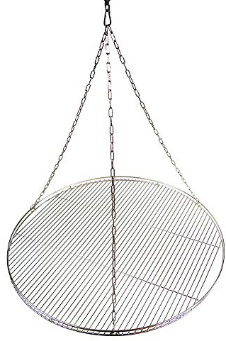 Edelstahl Grillrost 55 cm nur 10 mm Stababstand + 3 Ketten + Karabiner + Seilwirbel Schwenkgrill Grill