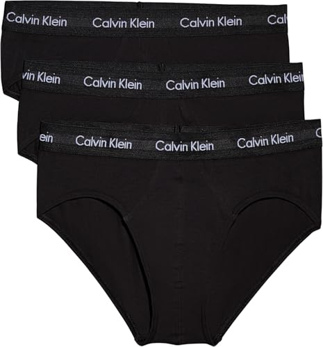 Calvin Klein Men 3P HIP BRIEF Black (Black With Black Wb Xwb) M