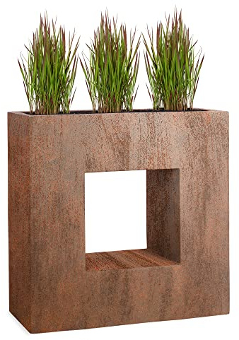 Pflanzwerk® Pflanzkübel Vista Rost Braun 66x66x28cm *Frostbeständiger Blumenkübel* *UV-Schutz* *Qualitätsware*