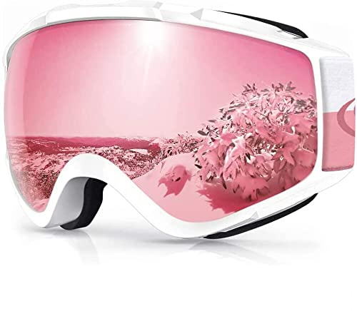 Findway Skibrille, Snowboard Brille für Brillenträger Herren Damen Erwachsene Jugendliche OTG UV-Schutz Kompatibler Helm Anti Fog Skibrillen Sphärisch Verspiegelt