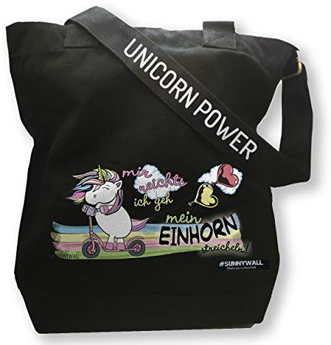 Canvas Tasche Einhorn Spruch Shopper Strandtasche Einkaufstasche Unicorn