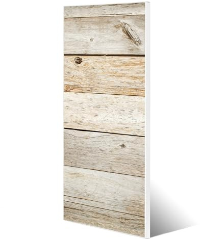 banjado® Magnettafel 30 x 75cm / Magnetwand aus Metall/Magnetpinnwand als Memoboard/Pinnwand Magnettafel Küche, Büro, Kinderzimmer inkl. 4 Magnete & Montageset - Motiv Graues Holz