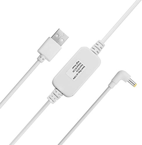 USB 5 V auf DC 12 V Stromkabel, kompatibel mit Spot and Dot 3. Generation, USB-Spannungs-Step-Up-Konverterkabel, Netzteiladapter, DC 4,0 mm x 1,7 mm Anschluss, 1 m