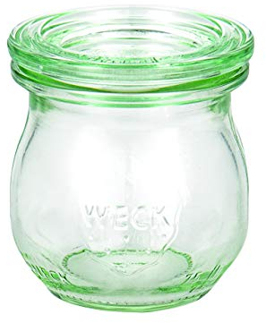 Weck 49854 Einmach Set Gläser Tulpenform Mini 75ml, 12x Einmachring 89x52mm, 24x Klammern, 2 Kartons Deckel 40mm, zum Aufbewahren von Vorräten, Rot