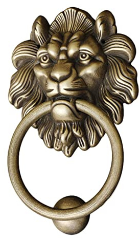 Samnuerly Türklopfer Großer Antikbronze-Löwenkopf-Türklopfer, klassischer massiver Messing-Torgriff, heftige Löwen-Zugringe, for Townhomes Cabinet Pharmacy (Color : S 10cm 3.93INCH) (S 10cm 3.93inch)