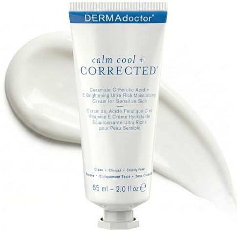 DERMAdoctor Calm Cool + Corrected Ceramide C Ferulasäure + E Aufhellende Ultra-reichhaltige Feuchtigkeits-Creme für empfindliche Haut (60 ml)