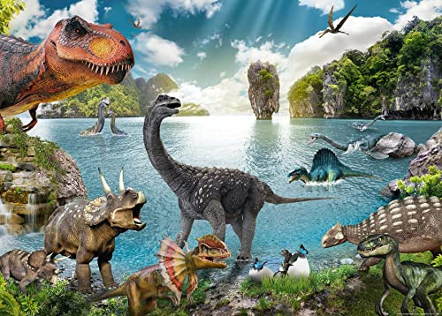 Close Up Dinosaurier XXL Poster- Set | Illustriertes Poster (100 x 140 cm) | Poster zum Ausmalen A3 (29,7 cm x 42,0 cm) | Kinderzimmer Klassenzimmer Premium Plakat 2er- Set