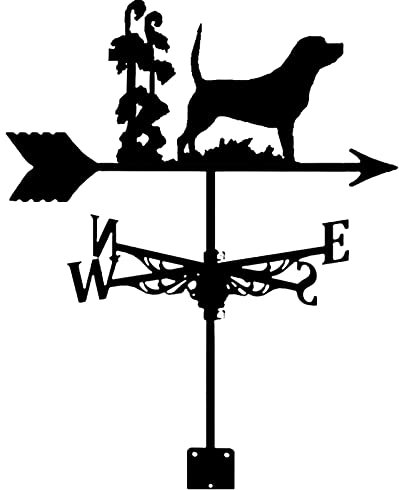TAISK Hund Silhouette Wetterfahne Robustes Metall Windfahne Dach Installation Windrichtungsanzeiger für Outdoor Garten Outdoor Hof Garage Scheune Dekoration