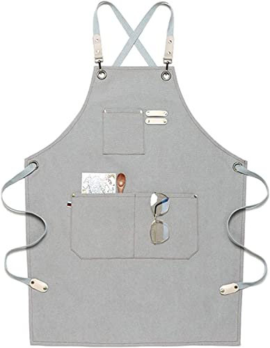 AUGUSE Arbeitsschürze, Werkzeugschürze für Schreiner, Werkzeugschürze for Männer mit Taschen, Tischlerschürze aus gewachstem Segeltuch, robuste Tischlerschürze aus Segeltuch (Color : C)