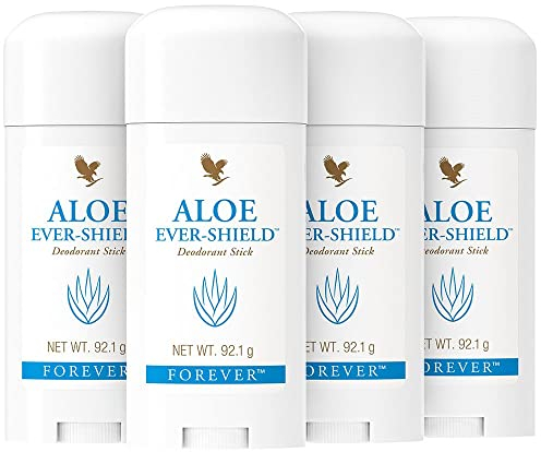 Forever Living Products Forever Aloe Ever Shield Deodorant stick, 92.1g, All day protection, Stain free, Vegetarian & Vegan friendly (bundle of 4)