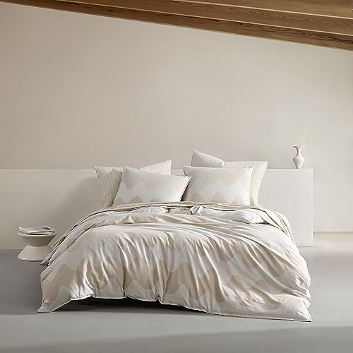 Marimekko Bettwäsche-Set für King-Size-Bett, Bio-Baumwolle, Bettwäsche mit passenden Kissenbezügen, luxuriöse Heimdekoration, GOTS-zertifiziert (Lokki Beige, King)
