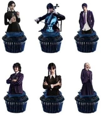 Wednesday Assorted Cupcake Toppers Pack 24 5cm