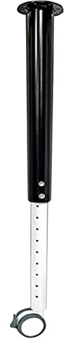 ASHILD Telescopic Bar Table Leg,1 Pack Adjustable Iron Kitchen Worktop Breakfast Bar Push-Pull Lift Metal Furniture Legs,for Office Restaurant Desk Support Feet,with Casters (59-99.5cm,Black)