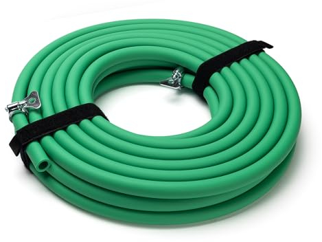 SPI Drain Down Hose, 15-Meter Rubber Hose Pipe – Anti-Kink Technology for Fast Central Heating Drainage, Ideal Radiator Draining Kit – 2 Storage Straps & 2 Hose Clamps – Green Drain Hose