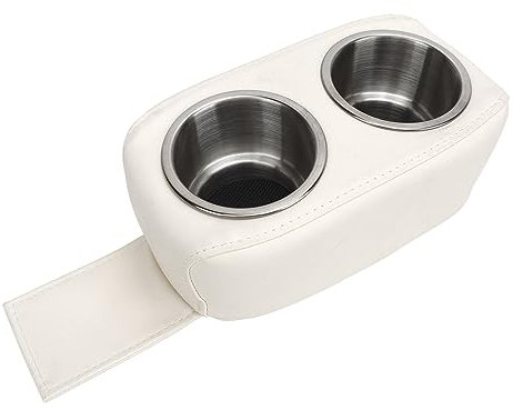 Portavasos doble pontón con soporte para bebidas de acero inoxidable, portabotellas de agua, portavasos portátil para autocaravana, yate, barco, coche (WHITE)