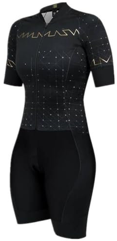 UNBIT Radfahren Anzug Frauen Kurzarm Skinsuit Triathlon Bike Overalls Mountainbike Mit Taschen Sommer Radfahren Jersey (Color : E, Size : Large)