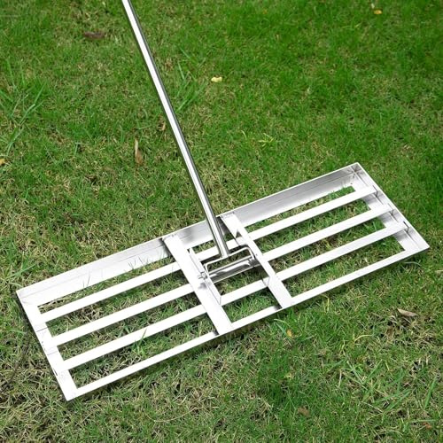 Rasen Rakel 90x25cm Langlebig und Robust Profi Rasenrechen aus Hochwertigem Metall für Garten Hinterhof Golfplatz