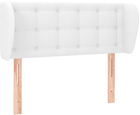 HETFTJN Rückenpolster Wand Wandkissen Kopfenden Wandschutz Bett - Kopfteil mit Ohren Weiß 83x23x78/88 cm Kunstleder für Schlafräume Jugendzimmer Herbergen Gästezimmer