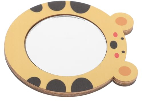 HEMOTON Kleiner Holzspiegel DIY Unvollendeter Handspiegel Kinderspielzeug Kompaktspiegel Für Junge Mädchen Schminkspiegel Für Kleinkinder Badewannenspiegel Tigerspiegel