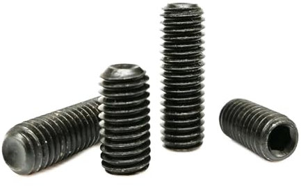 TULDYS 10/50 Stück M1,6 M2 M2,5 M3 M3,5 M4 M5 M6 M8 bis M16 schwarzer Stahl der Güteklasse 12,9 mit Innensechskant und Innensechskant mit Ringspitze und Madenschraube(4mm,50pcs M4)