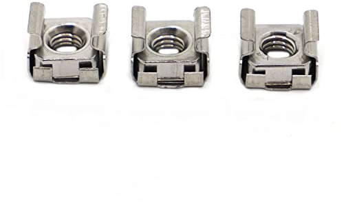 Schwimmende Mutter,Käfigmuttern Zink, 304 Edelstahl, quadratisch, elastisch, Rackmontage, Serverschrank, Regalklammer, schwimmende Käfigmutter(M4 5pcs)