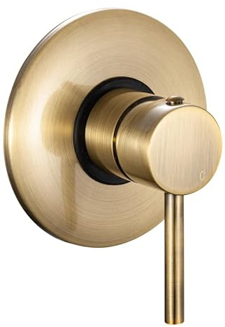 IMPALLI Miscelatore Doccia Da Muro A Incasso Una Via Facile Installazione Miscelatore Per Doccia Elegante Piastra Rotonda Massima Comodità Serie MM (OTTONE ANTICO)