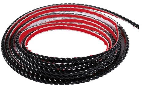 3 Mètres Bande Décorative Adhésive PVC, Bordure de Papier Peint Carrelage, Décoration pour Cadre de Miroir,Armoire,Meuble,Mur,Plafond Moulure de Finition Décorative Murale(10mm, Noir)