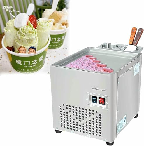 VYUJHNBG Macchina per Gelato Fritto, Macchina per Gelato Commerciale, Macchina per Yogurt Wok per Bar, caffetterie, pasticcerie