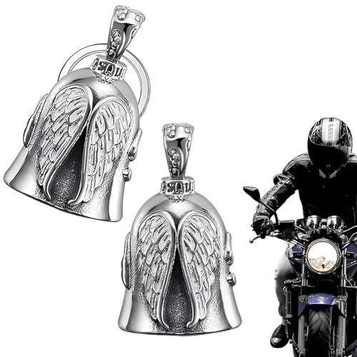 Luylmo Guardian Bell Campanella Moto, Guardian Bell Moto, Campanella Motos Portafortuna, Angeli Portachiavi, con Anello Appeso, Guardians Bells Portafortuna Motos, per Auto Biciclette (2PCS Angelo)