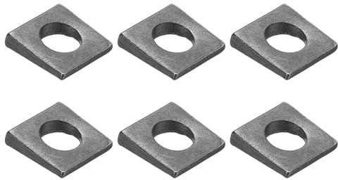 PATIKIL 6 Pezzi Rondelle Quadrate Smussate, M8x18mm Rondelle Quadrate Smussate Piastra Di Supporto Cuscinetto Spaziatore Piastra Piatta Acciaio Al Carbonio Per Bulloni Da 8mm Cuneo, Nero