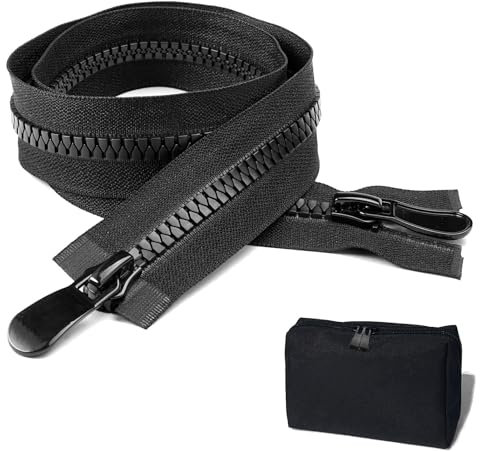 Reißverschluss 70cm,Reissverschluss,Reissverschluss Teilbar,Teilbarer Reißverschluss,Reißverschlüsse,Für Jacke,Für Nähen Mäntel, Jacken, Taschen, Bettwäsche(Schwarz,70cm)