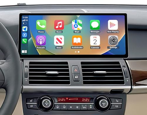 Ninetom Autoradio 12,3 Pouces avec écran Tactile pour BMW X5/X6 E70 E71 (2007-2010) avec CCC Système, Compatible Apple Carplay/Android Auto/Mirrorlink/Navigation GPS