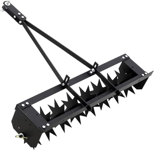 ARBGO Ventilador tipo rodillo para césped, dispositivo de ventilación para césped de jardín, 8 púas, aireación con herramientas de jardín, extractor de césped, picos de penetración para césped, patio
