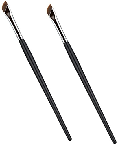 Healvian 2pièces Pinceau Sourcils Biseauté Pinceau Plat Pour Maquillage Yeux Applicateur Eyeliner Sourcils Accessoires Maquillage Femme Lot De Pinceaux Correcteurs