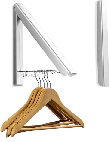 Clvsyh Appendiabiti Pieghevole Da Pareted, Appendiabiti Da Parete Alluminio Vestiti Organizzazione Con Gancio, Appendiabiti Da Parete Per Bagno, Camera Da Letto E Balconi